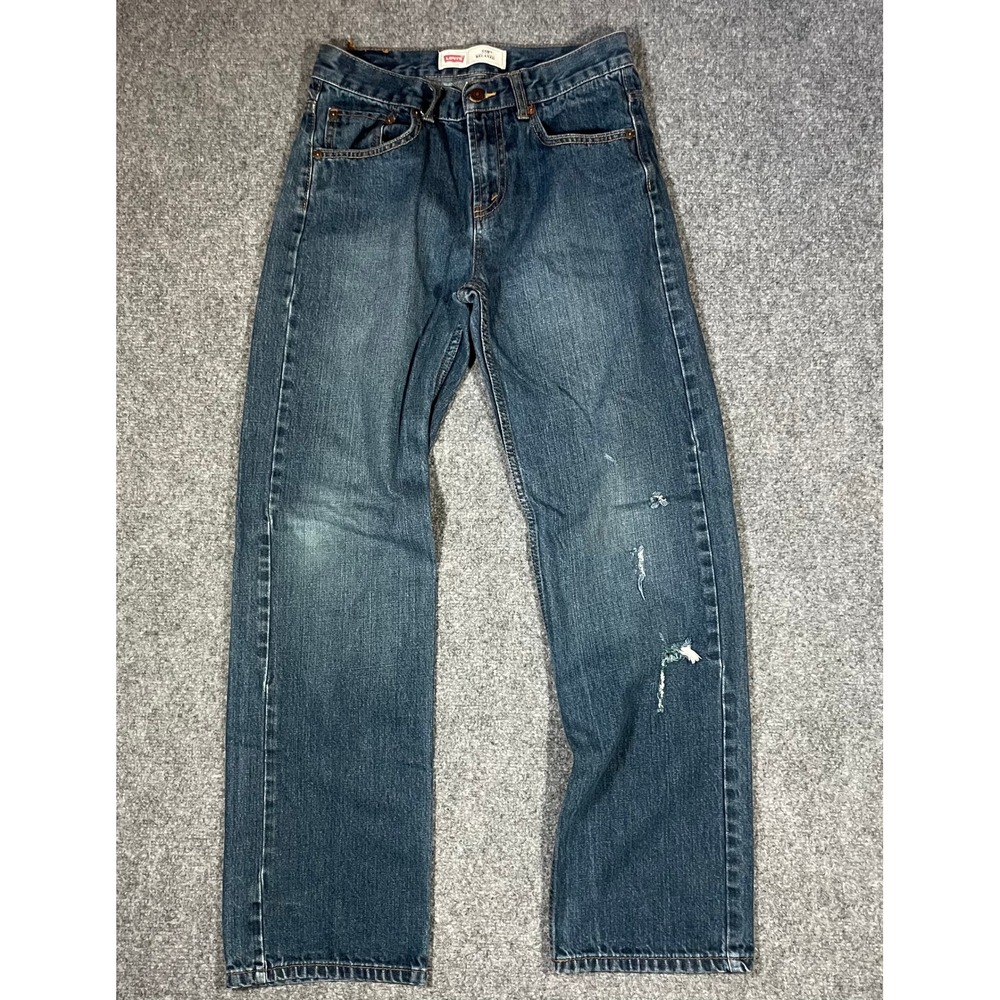 Levi's 550 Relaxed Jeans 28x29 Slim Blue Medium Wash Distressed 27x29